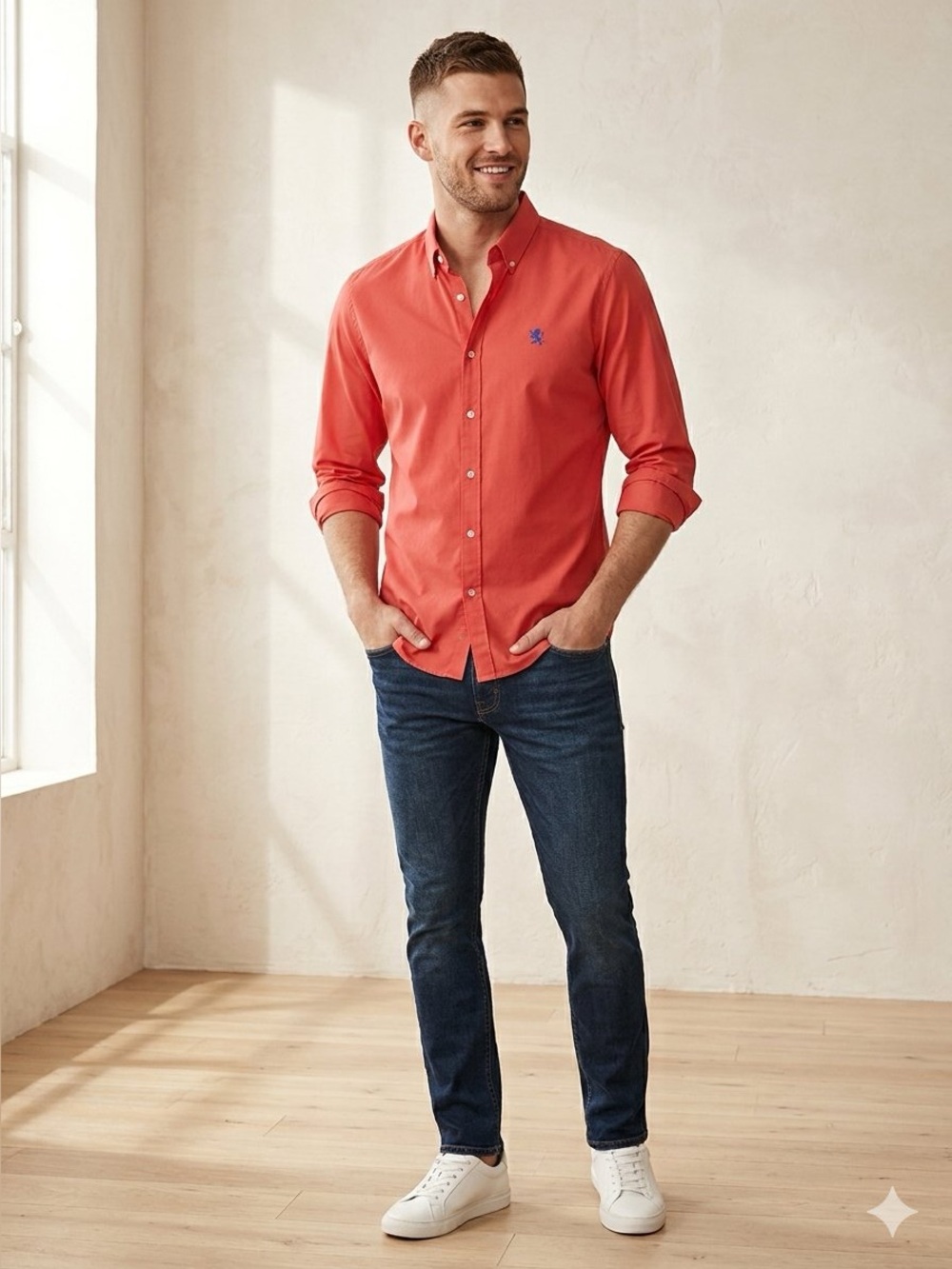 Express • Men’s Red Button Down Shirt
